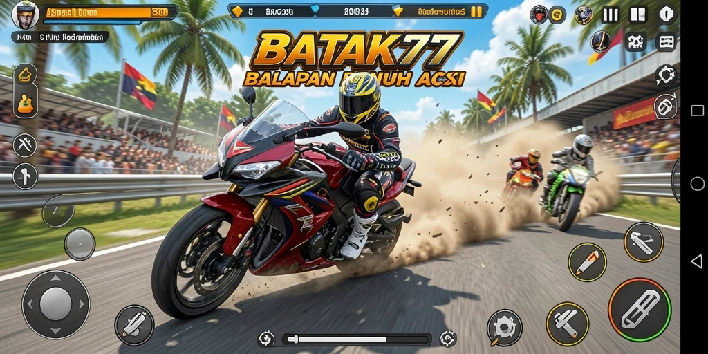 Tampilan menegangkan dari balapan motor di BATIK77
