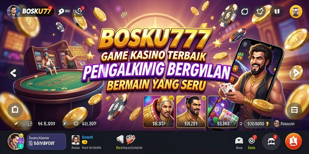 Tampilan gameplay menarik dari aplikasi Kasino BOSKU777.