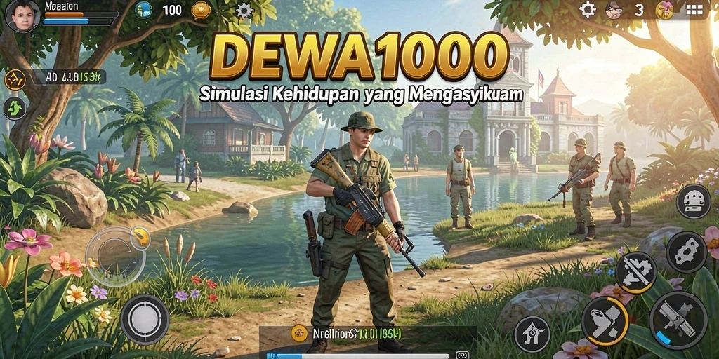 Screenshot gameplay DEWA1000 menampilkan interaksi mendalam dalam simulasi kehidupan.