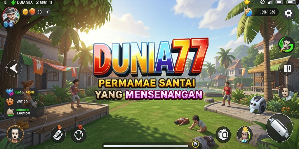 Tampilan permainan <strong>DUNIA77</strong> yang penuh warna dan menarik.