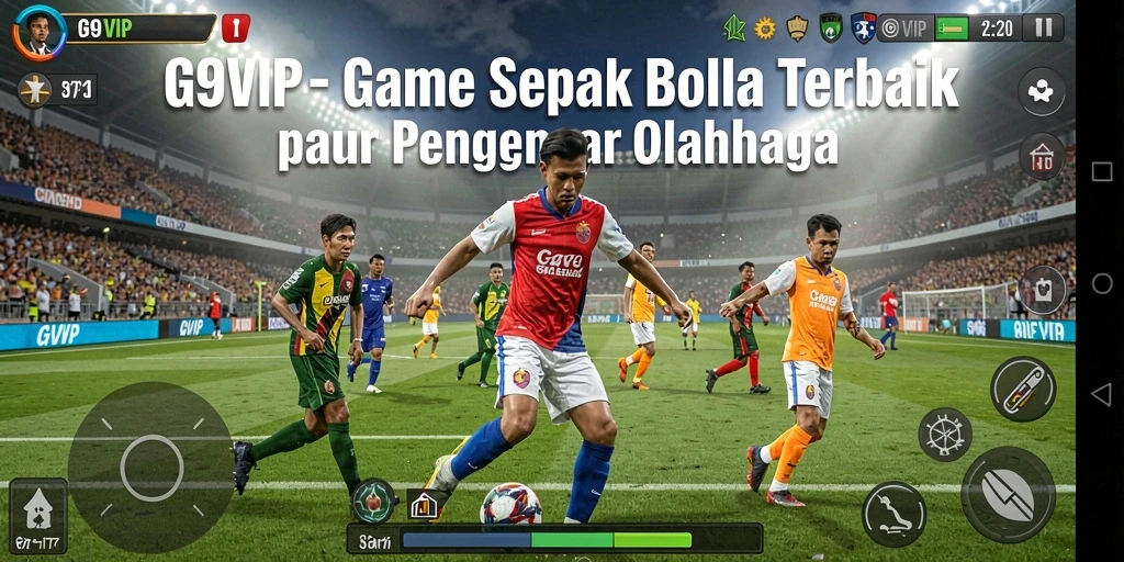 Tangkapan layar G9VIP menunjukkan aksi mendebarkan dalam permainan sepak bola.