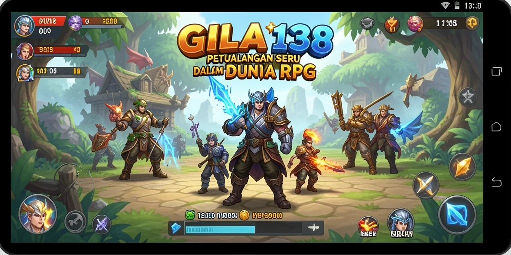 Tangkapan layar utama GILA138 menampilkan aksi pertarungan seru dalam game RPG.