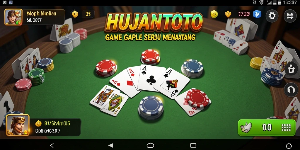 Tampilan seru gameplay HUJANTOTO yang menegangkan.