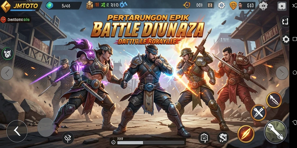 Tangkapan layar menunjukkan gameplay intens dan aksi mendebarkan di JMTOTO.
