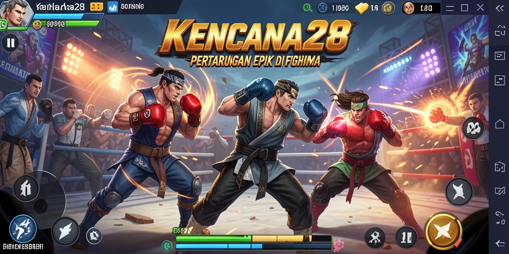 Gameplay KENCANA28 dengan pertarungan karakter yang mendebarkan.