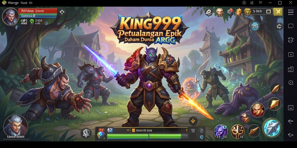 Tangkapan layar utama KING999 menampilkan combat seru dalam dunia ARPG.
