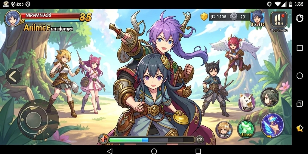 Tampilan gameplay NIRWANA88 dengan aksi karakter Anime yang seru.
