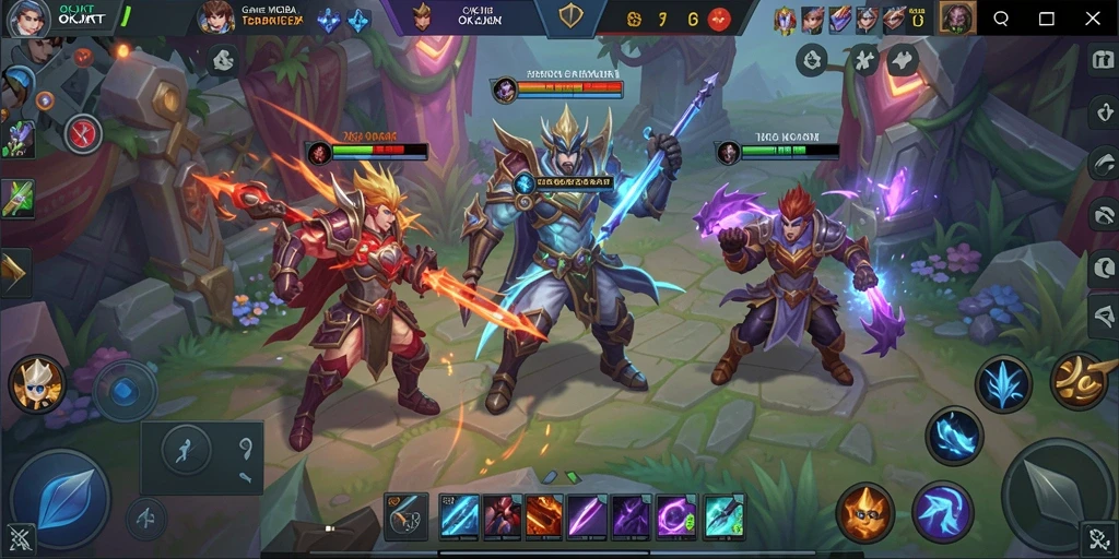 Gameplay seru dan strategis dalam OKJKT MOBA.