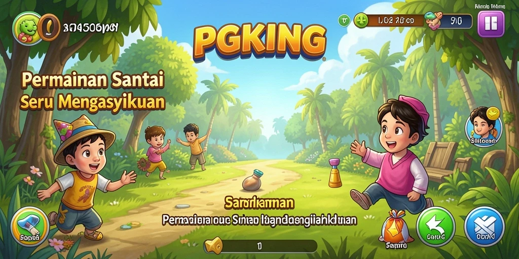 Tangkapan layar gameplay PGKING menunjukkan karakter penuh warna dalam aksi.