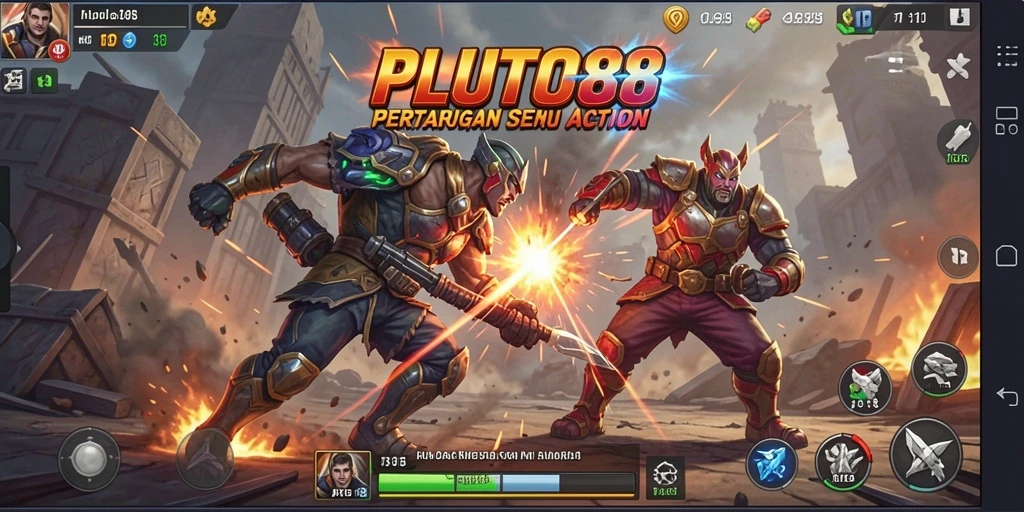 Tampilan aksi seru di PLUTO88 saat pemain bertarung.
