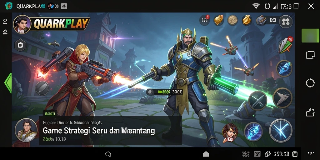 Tampilan gameplay QUARKPLAY yang menakjubkan dan strategis.