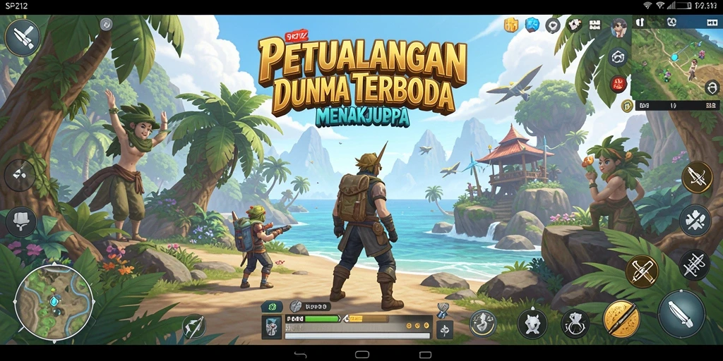 Screenshot SP212 menampilkan eksplorasi dunia terbuka yang luas.