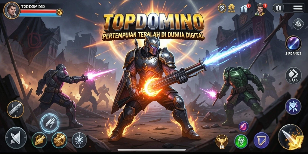 Tampilan gameplay <strong>TOPDOMINO</strong> yang menegangkan dan penuh aksi.