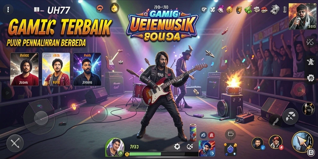 Tampilan gameplay UH77 yang menarik dan penuh warna.