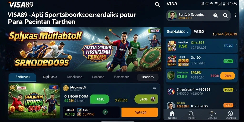 Tampilan gameplay Sportsbook yang menarik dan interaktif di VISA89.